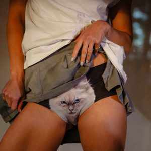 Sieviešu biksītes ar kaķi Scepticat black